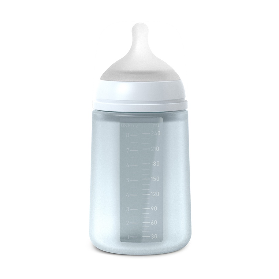 Biberón silicona 240ml COLOUR ESSENCE Suavinex azul claro