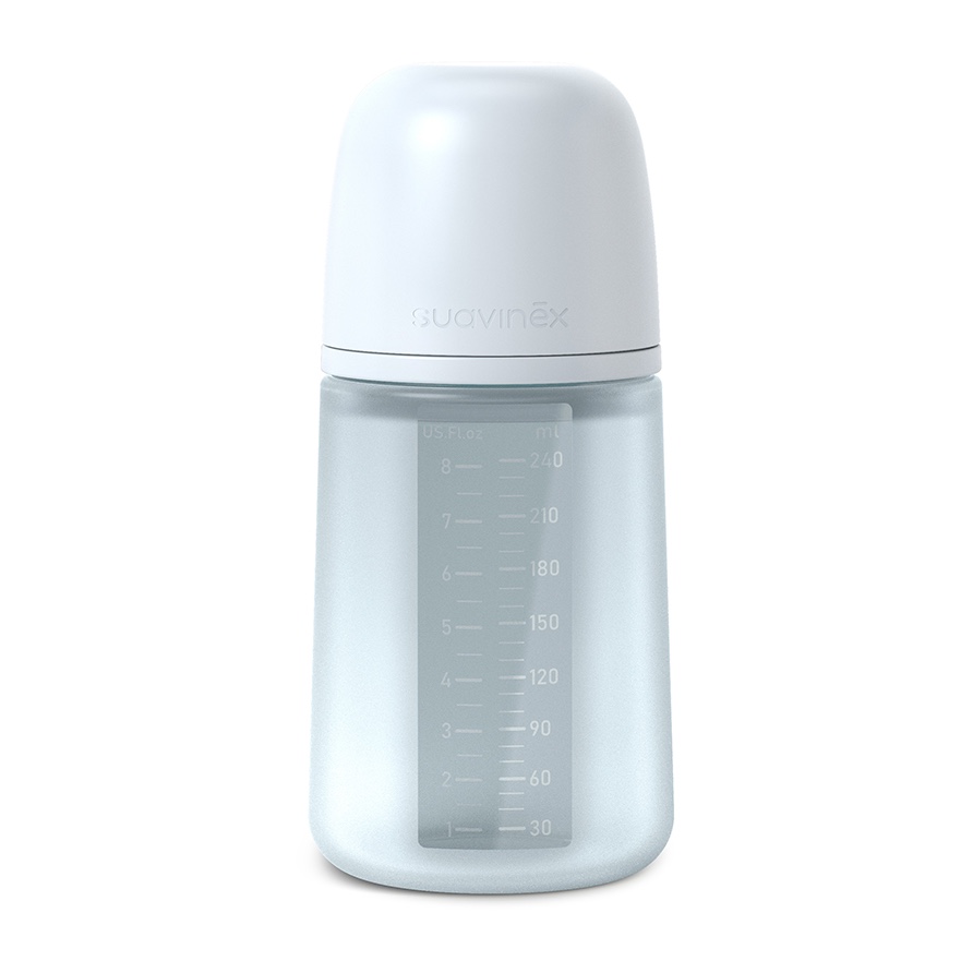Biberón silicona 240ml COLOUR ESSENCE Suavinex azul claro