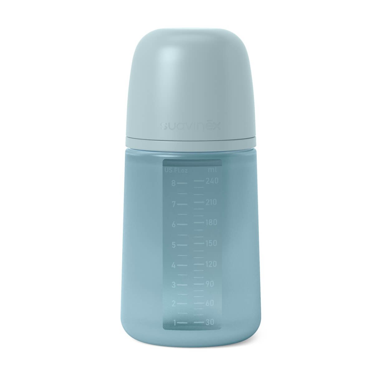 Biberón silicona 240ml COLOUR ESSENCE Suavinex azul