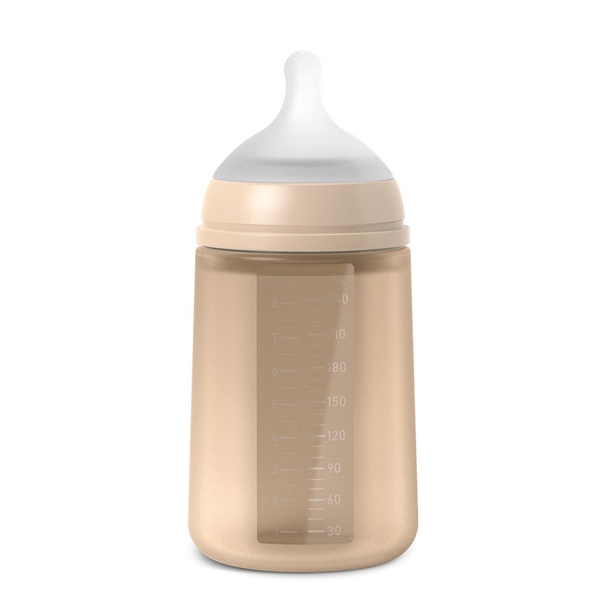Biberón silicona 240ml COLOUR ESSENCE Suavinex beige