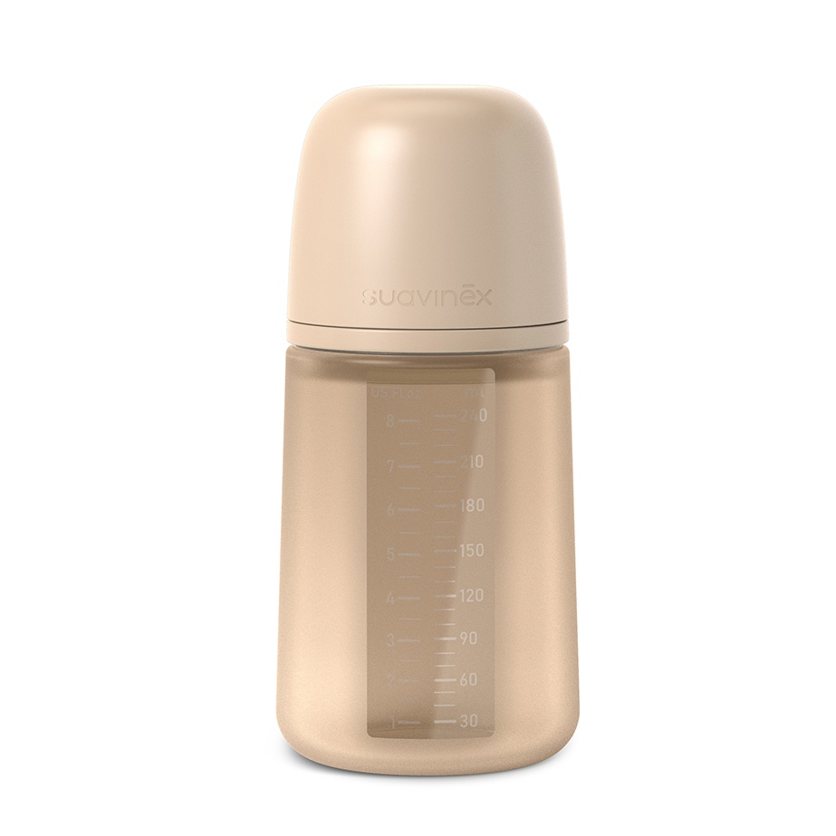 Biberón silicona 240ml COLOUR ESSENCE Suavinex beige