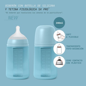 Biberón silicona 240ml COLOUR ESSENCE Suavinex nude