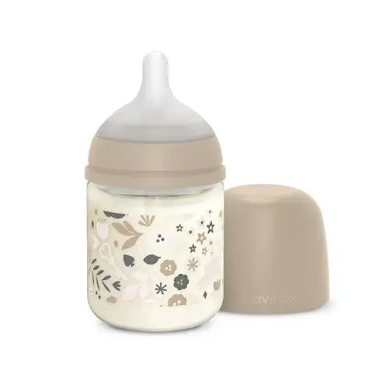 Biberón vidrio 120ml WONDERLAND Suavinex Frase beige