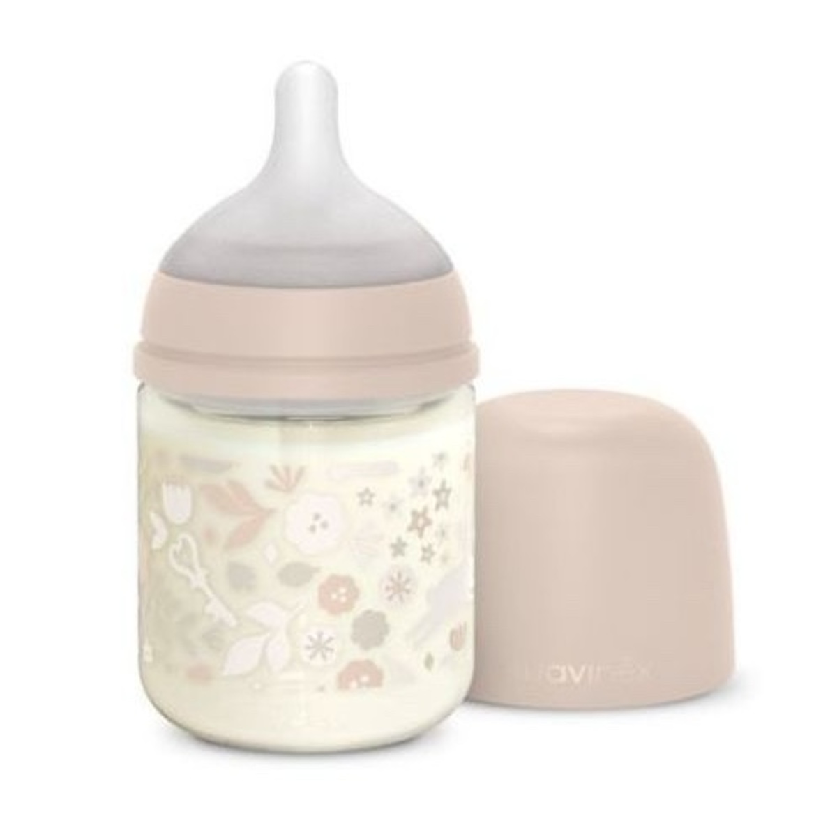 Biberón vidrio 120ml WONDERLAND Suavinex Liberty rosa