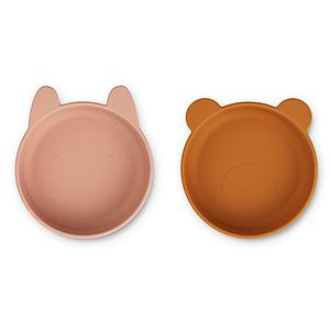 Bol silicona-2uds VANESSA Liewood dark rose-mustard mix