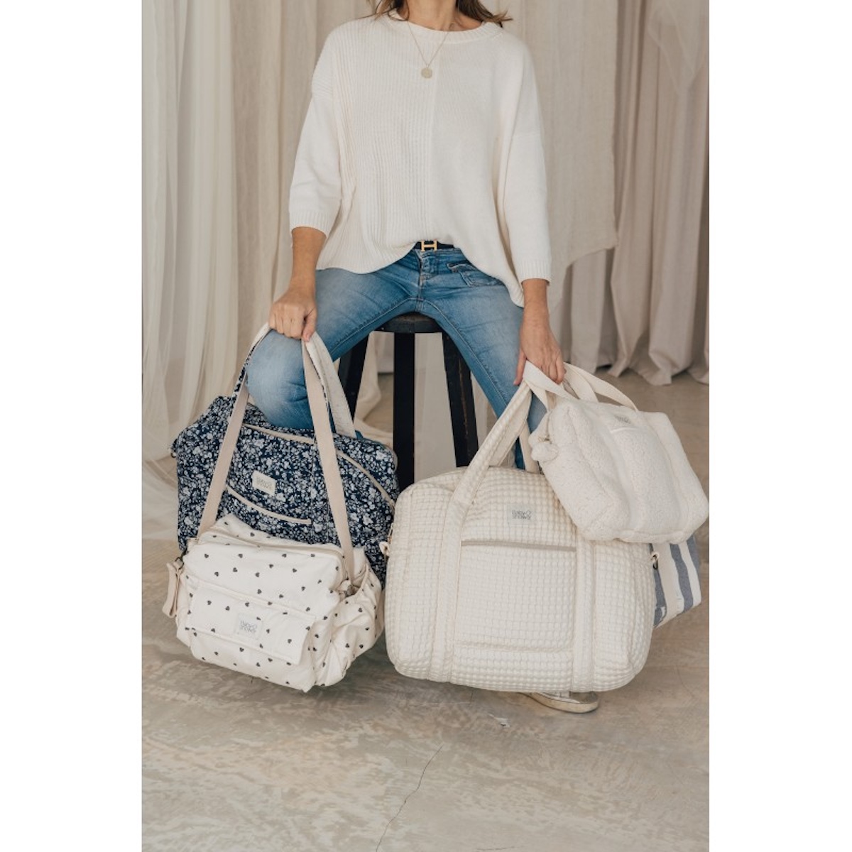 Bolso cambiador CAMILA Babyshower gofre vanilla