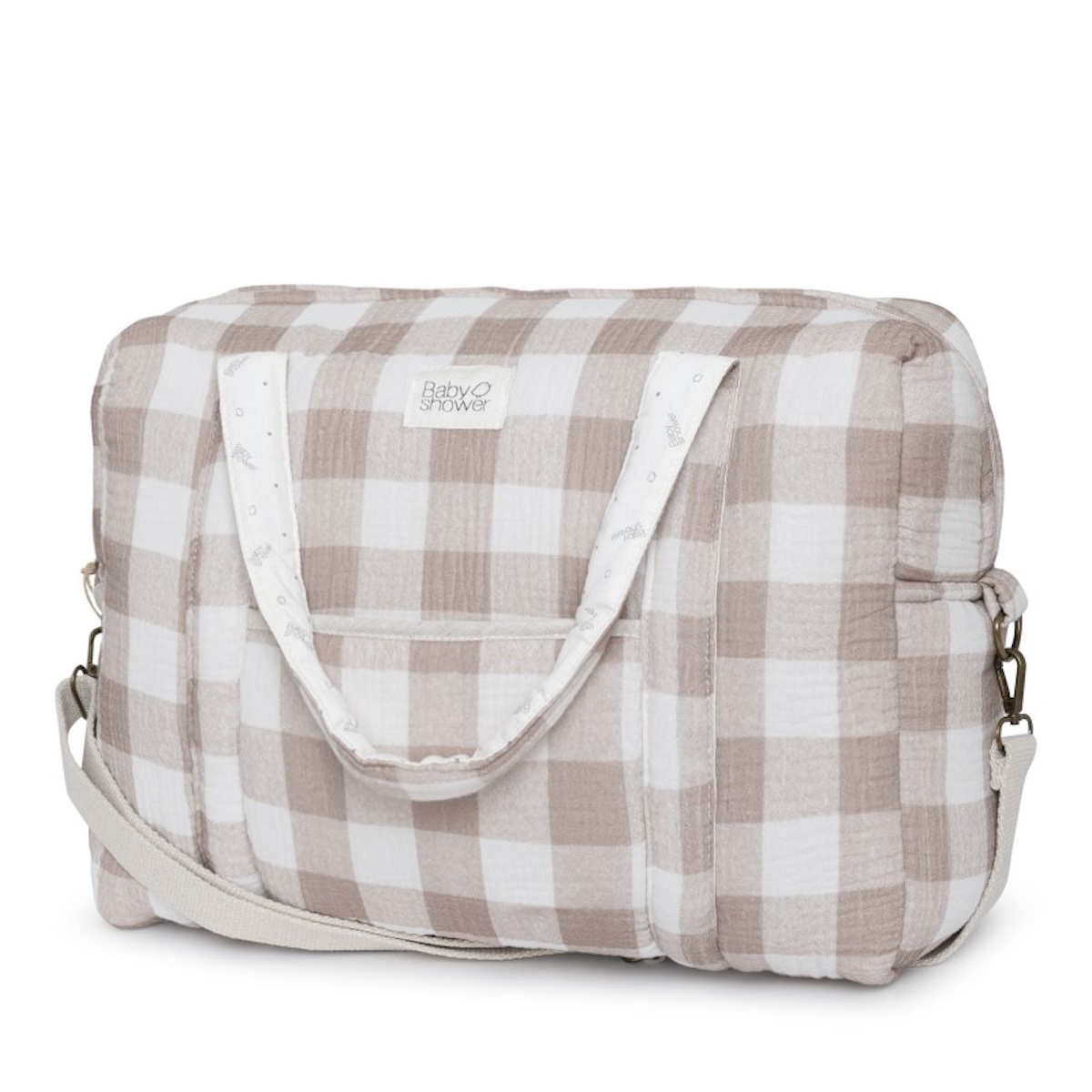Bolso cambiador CAMILA Babyshower vichy caramel