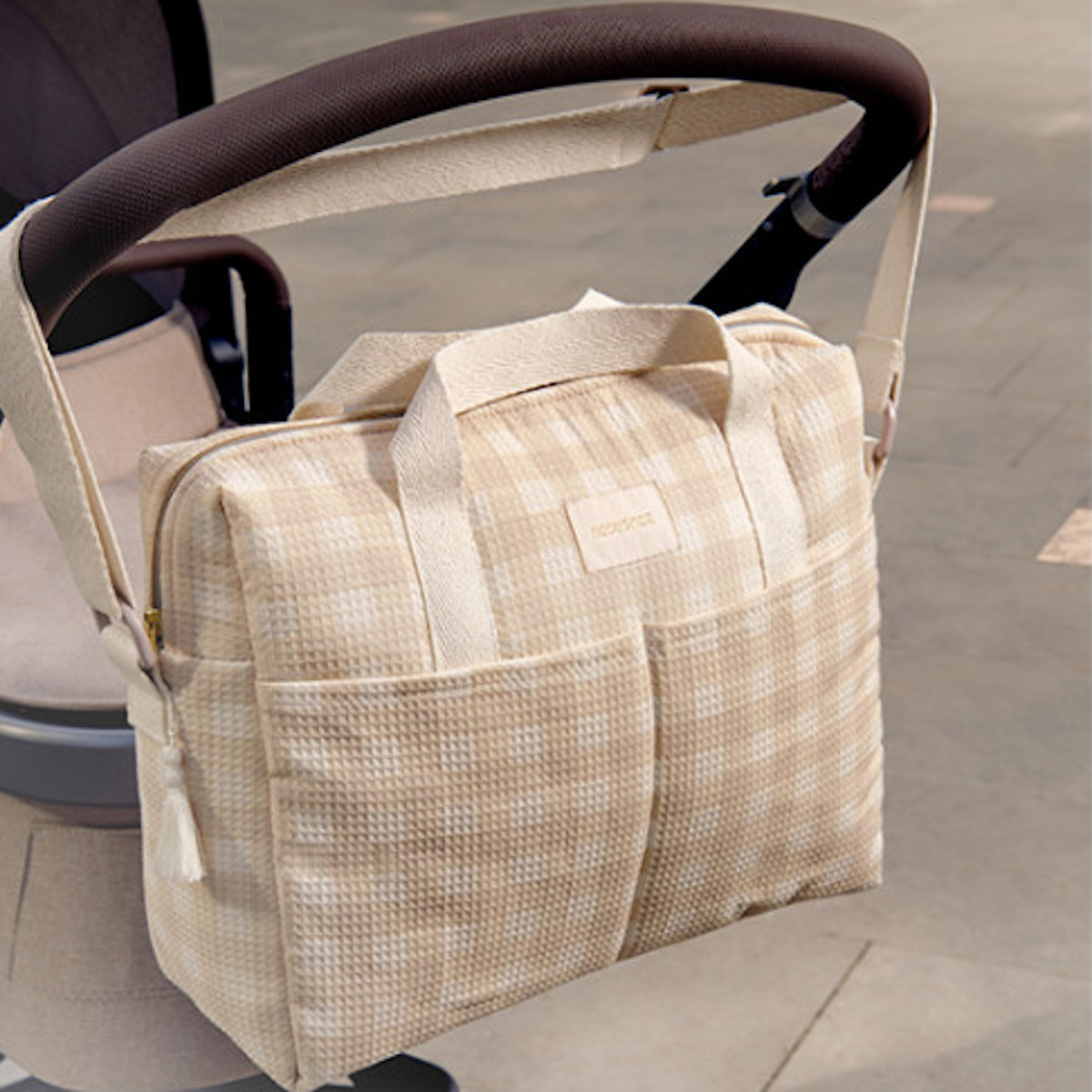 Bolso cambiador GALA Nobodinoz ivory checks