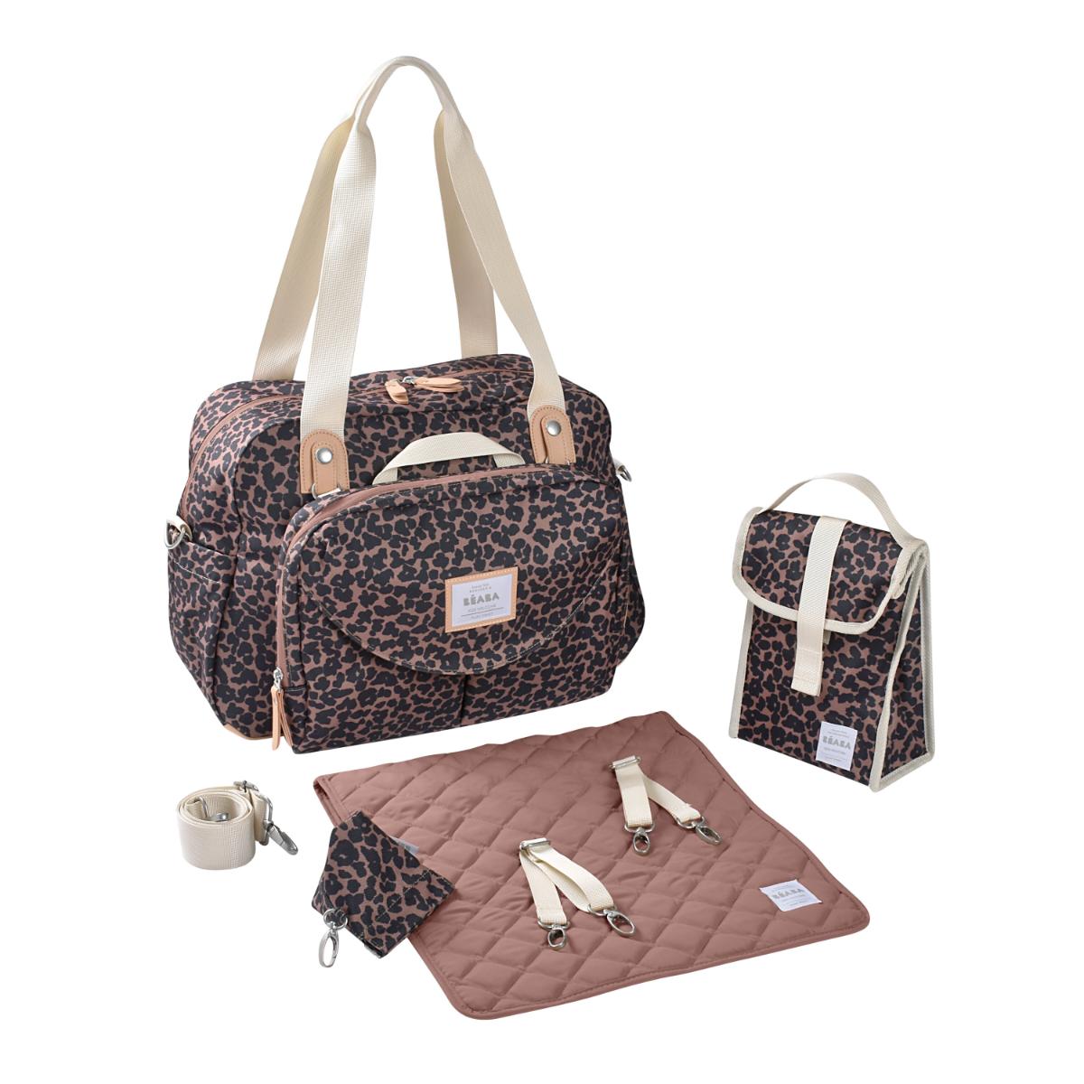 Bolso cambiador GENÈVE II  Béaba Edición limitada Leopardo