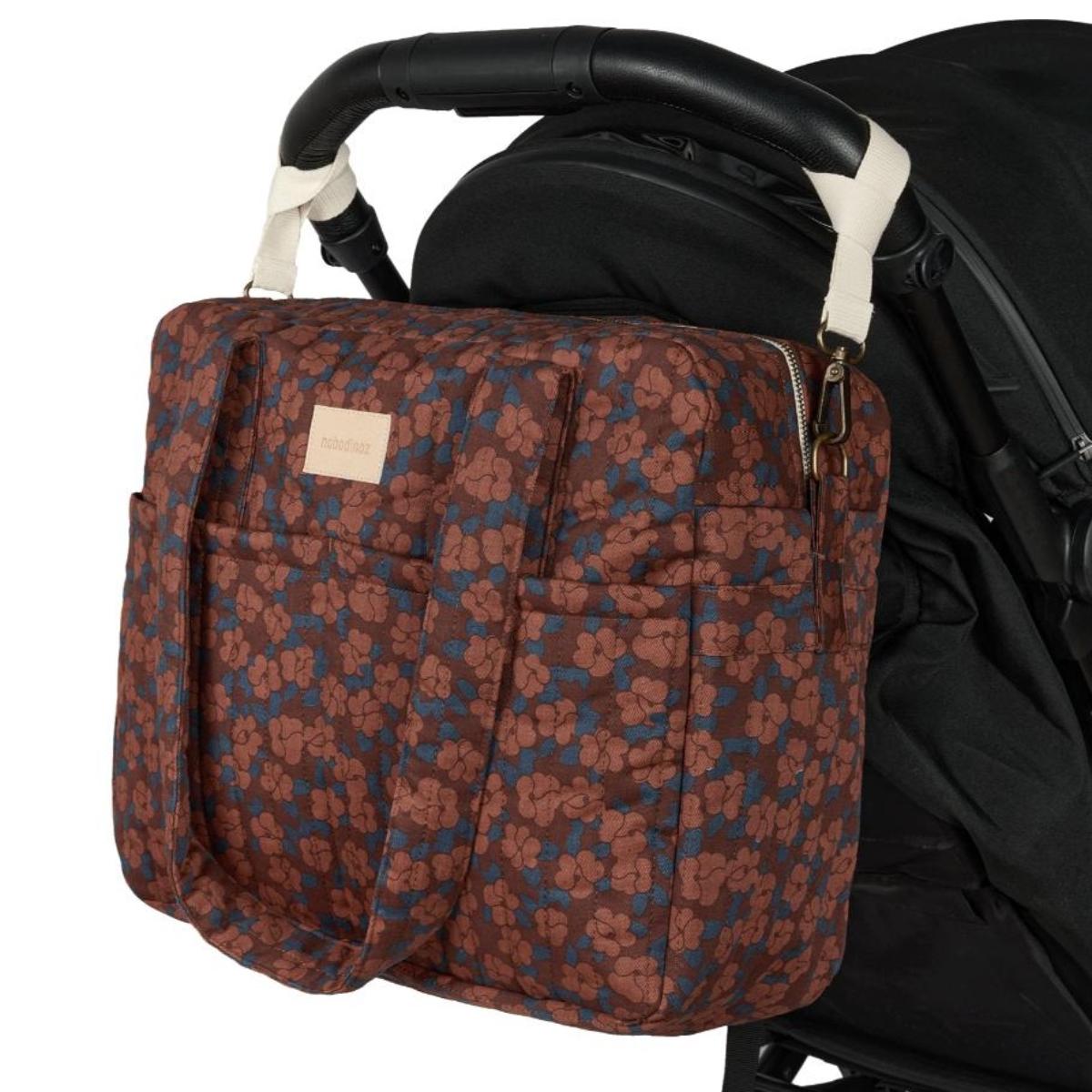 Bolso cambiador impermeable HYDE PARK Nobodinoz maroon poppies