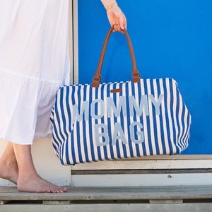 Bolso cambiador MOMMY BAG Childhome rayas azul-blanco