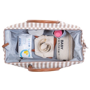 Bolso cambiador MOMMY BAG Childhome rayas nude-terracotta