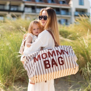Bolso cambiador MOMMY BAG Childhome rayas nude-terracotta