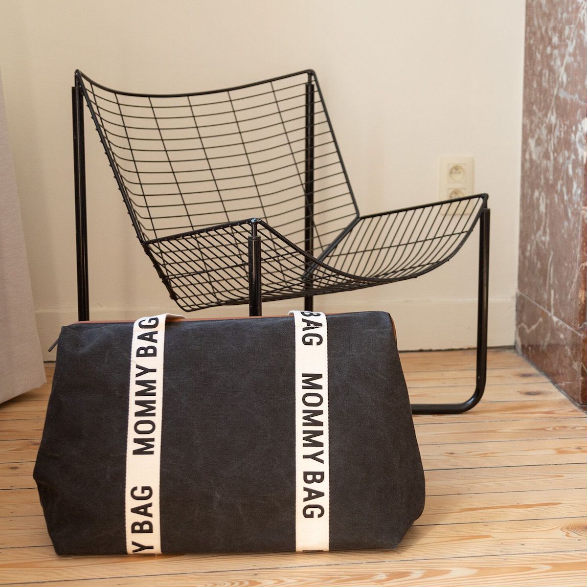 Bolso cambiador MOMMY BAG SIGNATURE Childhome Lona negro