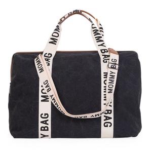 Bolso cambiador MOMMY BAG SIGNATURE Childhome Lona negro