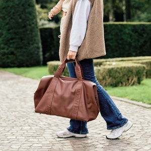 Bolso cambiador MOMMY BAG SIGNATURE Childhome polipiel marrón oscuro