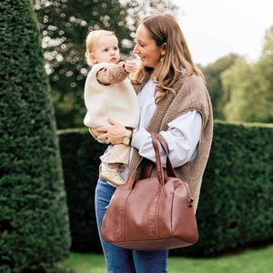 Bolso cambiador MOMMY CLUB SIGNATURE Childhome polipiel marrón oscuro