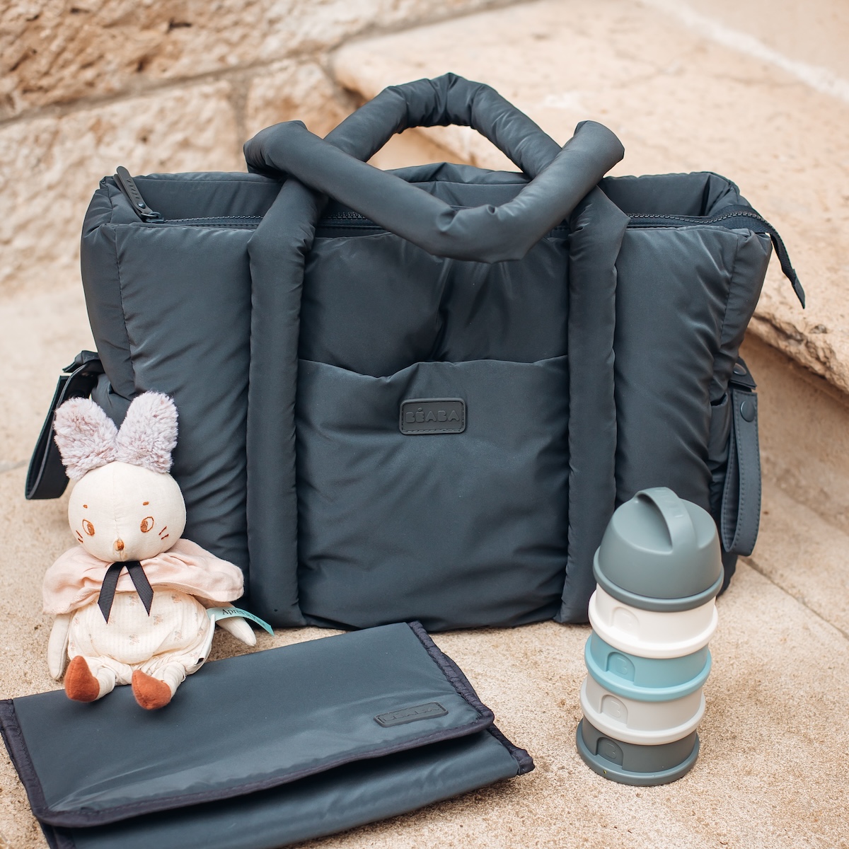 Bolso cambiador Puffy PARIS Béaba dark heather grey