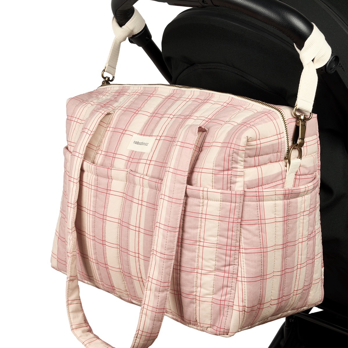 Bolso cambiador STORIES Edición Limitada Nobodinoz powder red checks