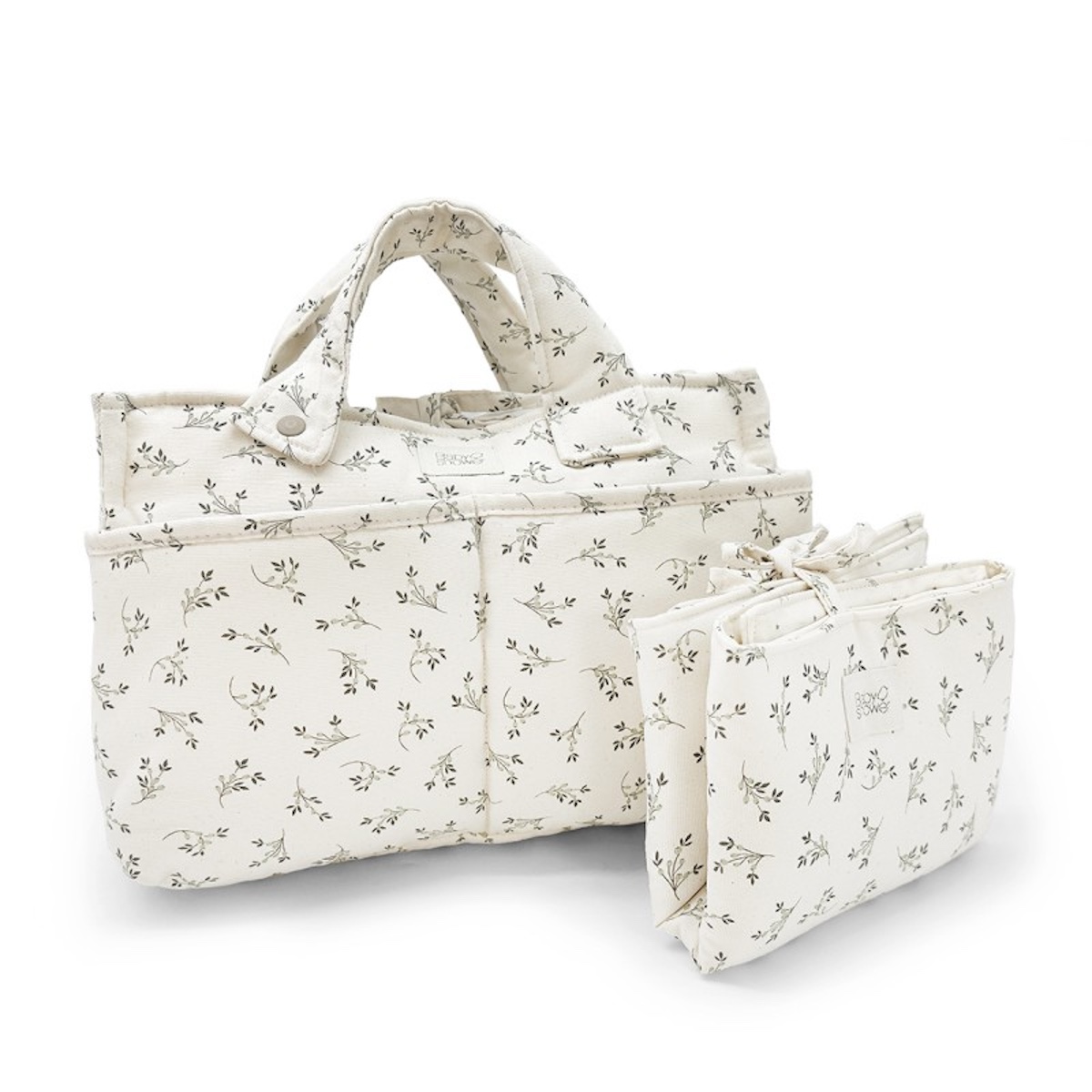 Bolso cochecito AUDREY Babyshower canvas olive bloom