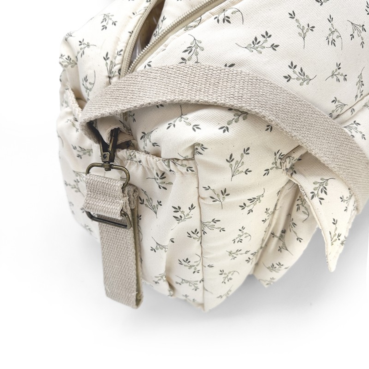 Bolso cochecito CAMILA Babyshower canvas olive bloom