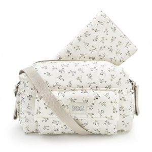 Bolso cochecito CAMILA Babyshower canvas olive bloom