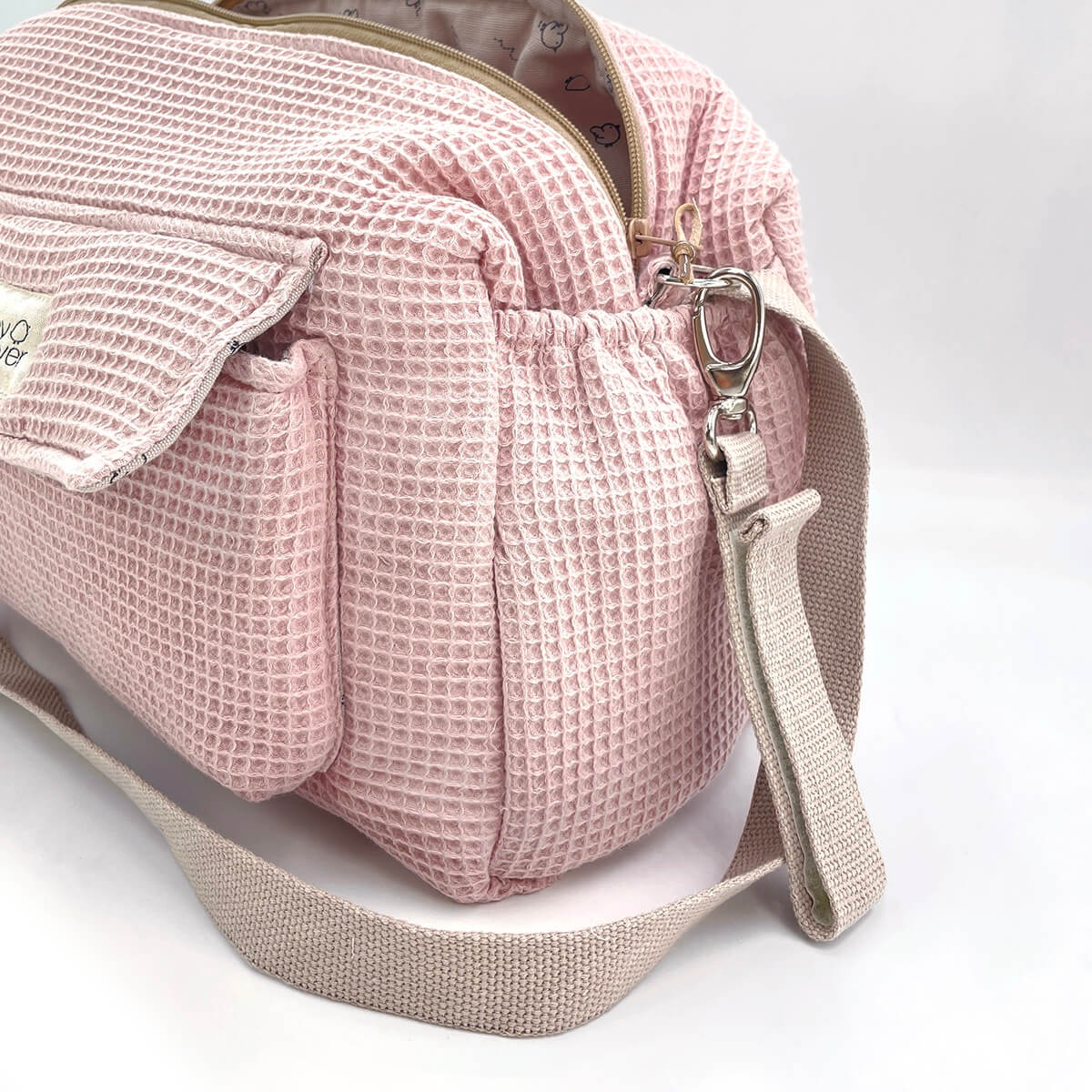 Bolso cochecito CAMILA Babyshower waffle rose