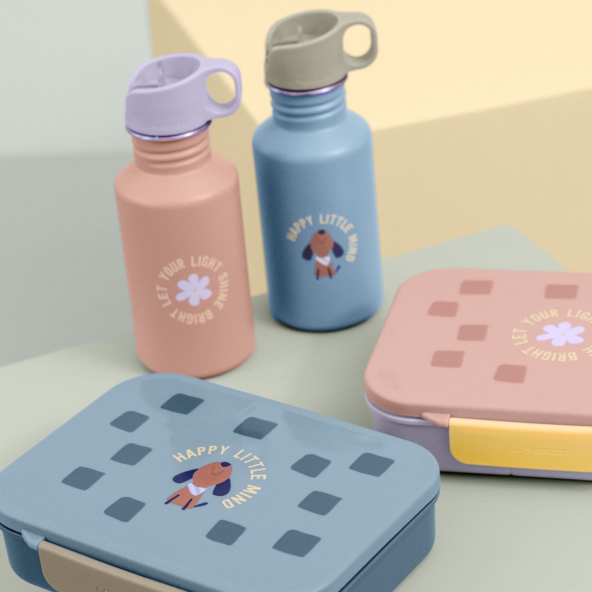 Botella agua PATTERN PARTY Laessig rosa