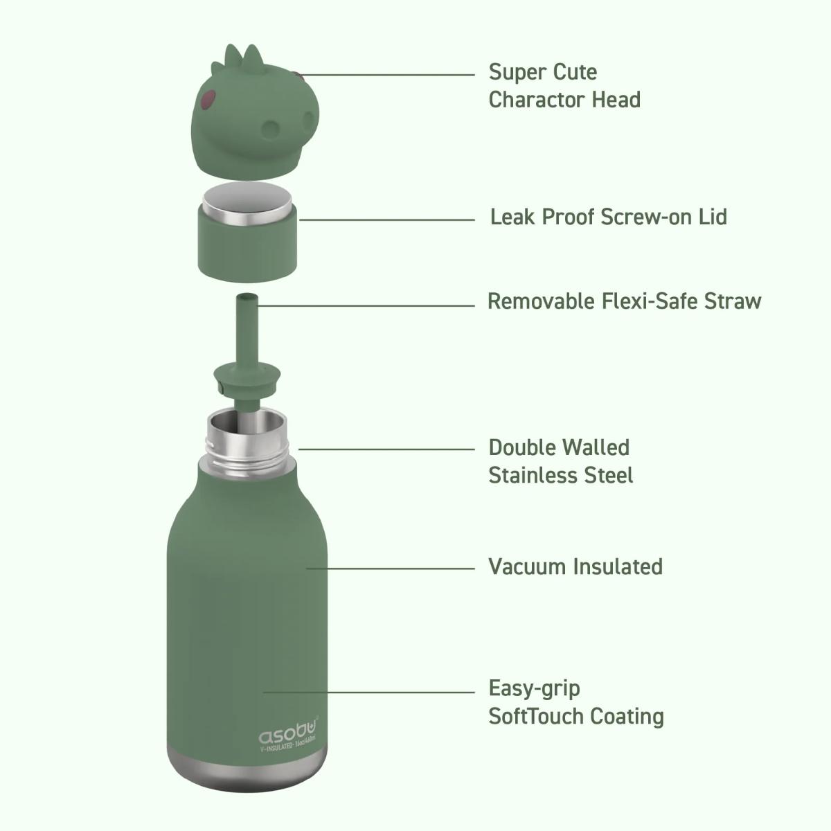 Botella isotérmica 460ml DINOSAUR Bestie by Asobu