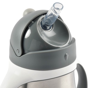 Botella-pajita inoxidable 250ml Béaba gris mineral