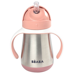 Botella-pajita inoxidable 250ml Béaba old pink