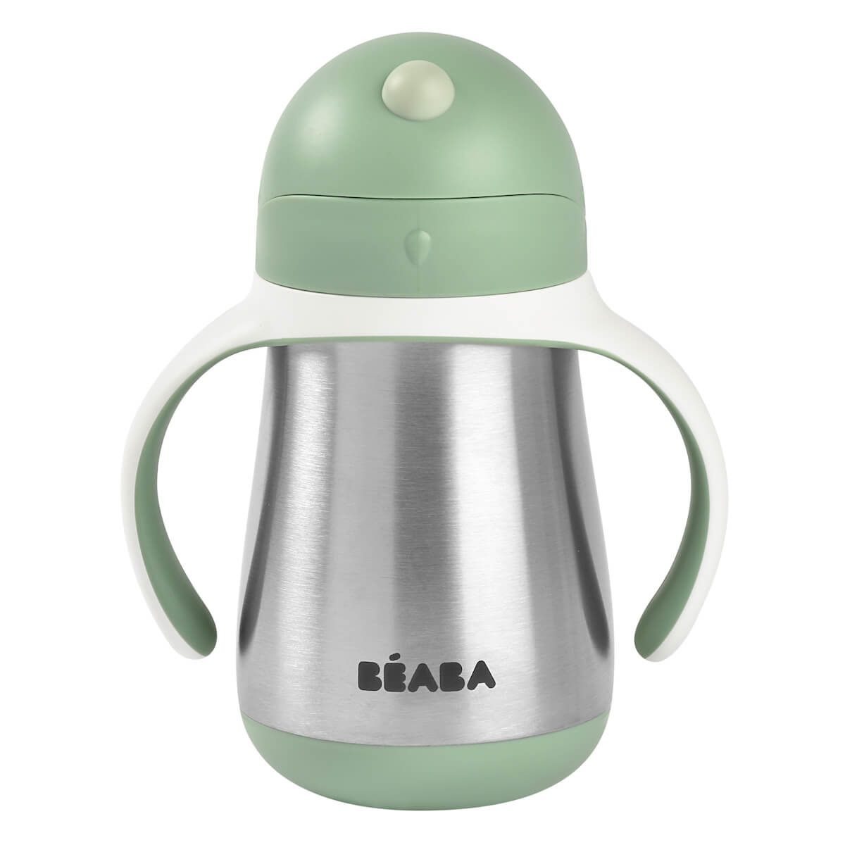 Botella-pajita inoxidable 250ml Béaba verde salvia
