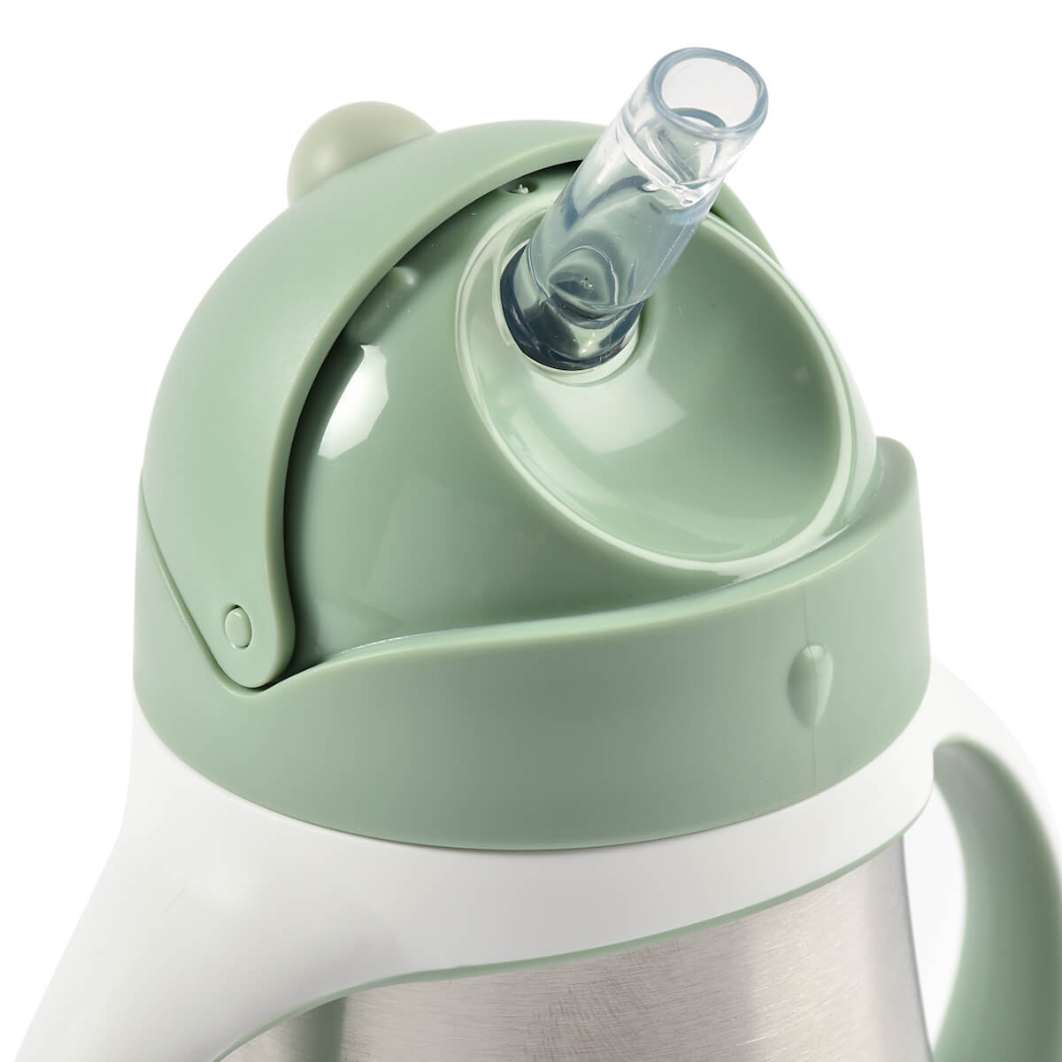 Botella-pajita inoxidable 250ml Béaba verde salvia