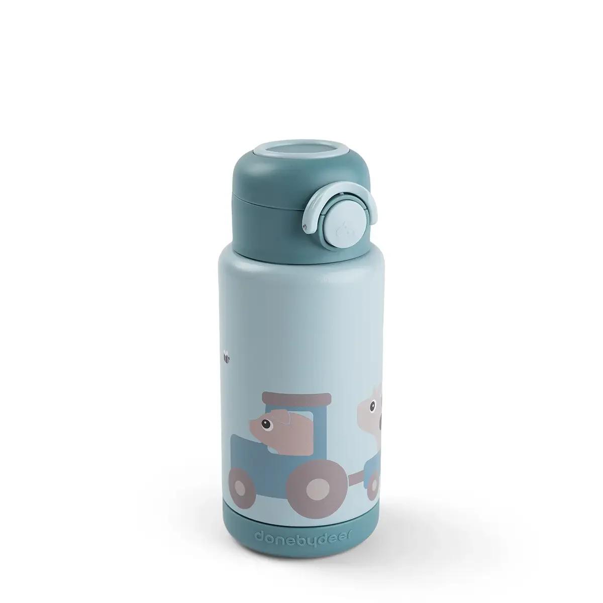 Botella térmica 340ml TINY FARM Done by Deer azul