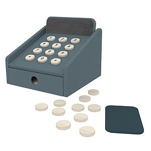 Caja registradora PLAY Flexa dark blue-natural wood