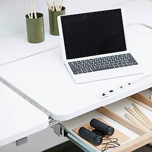 Cajón almacenamiento escritorio STUDY MOBY Flexa blanco-natural