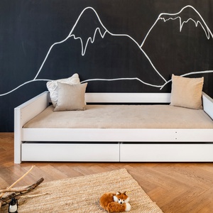 Cajón cama KASVA lacado blanco-roble MDF