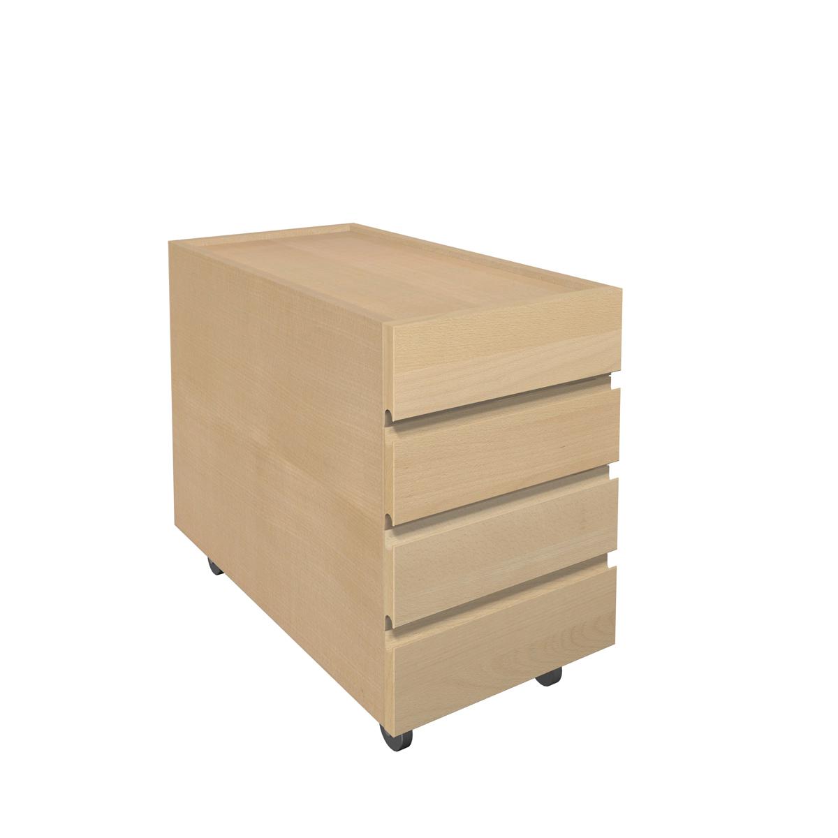 Cajonera de escritorio ZIGGY de Breuyn haya maciza acabado natural