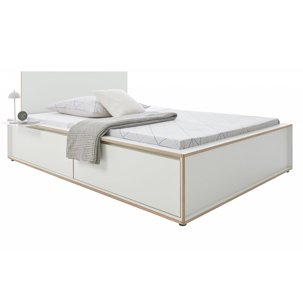 Cama 140x200cm 2 cajones-cabecero SPAZE Müller Small Living blanco