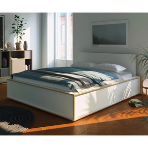 Cama 140x200cm 2 cajones-cabecero SPAZE Müller Small Living blanco