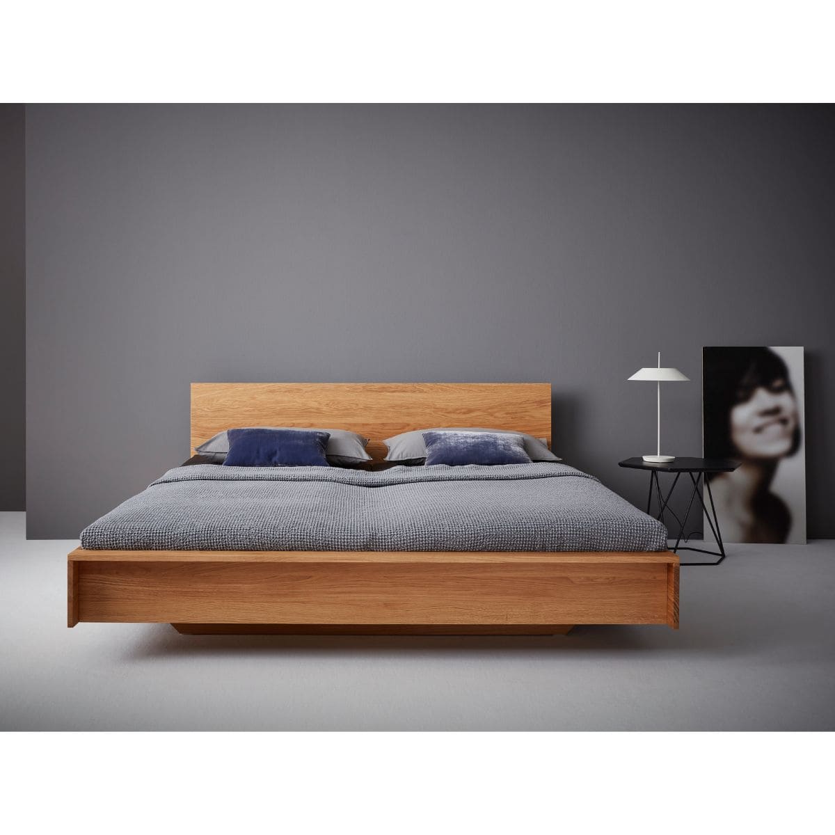 Cama 140x200cm cabecero FLAI Müller Small Living CPL blanco