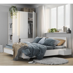 Cama 140x200cm cabecero FLAI Müller Small Living CPL blanco