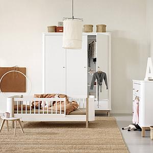 Cama 68x162cm WOOD MINI+ Oliver Furniture blanco-roble