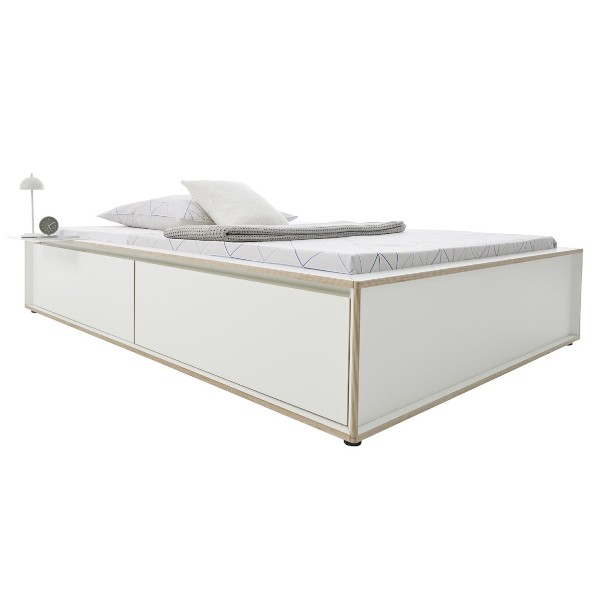 Cama 90x200cm 2 cajones-cabecero SPAZE Müller Small Living blanco