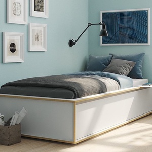 Cama 90x200cm 2 cajones-cabecero SPAZE Müller Small Living blanco