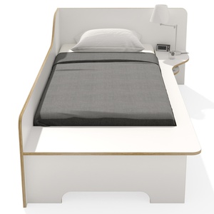 Cama 90x200cm versión derecha-cajón PLANE Müller Small Living blanco