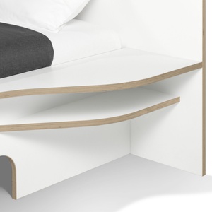 Cama 90x200cm versión derecha PLANE Müller Small Living blanco