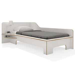 Cama 90x200cm versión izquierda PLANE Müller Small Living blanco