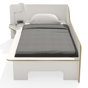Cama 90x200cm versión izquierda PLANE Müller Small Living blanco