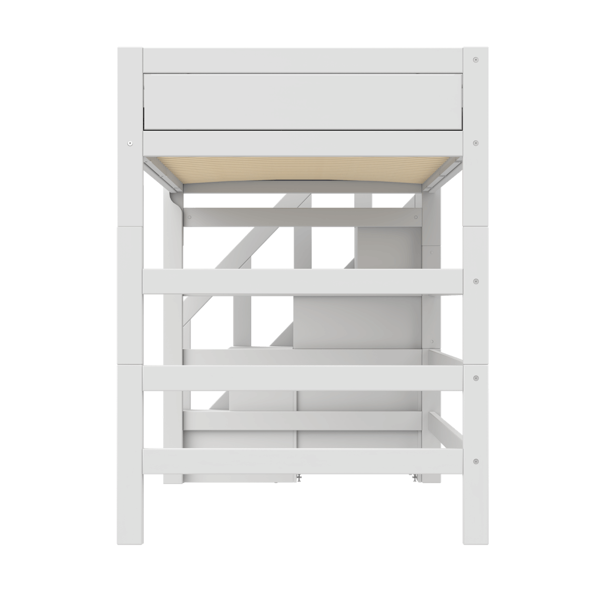 Cama alta 120x200cm escalera cajones PREMIUM Lifetime white